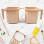 Plastic Square Bath Water Mug (4 Pc / 1000 ML / Mix Color) - Full Detail by Nari Haat, Indian ethnic wear, women clot...