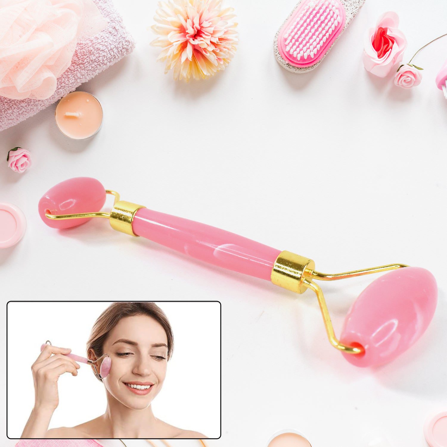 09_4cce95b9-053e-4af3-aea3-0ee2b309c8a9.jpg Double Ended Smooth Facial Massage Rollers (1 Pc / Mix Color) - Front View by Nari Haat, Indian ethnic wear, women cl...