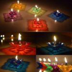 Candle Cup with Multi Shape, Diwali  (Multicolor) (12 Pcs Set) - Front View by Nari Haat, Indian ethnic wear, women c...
