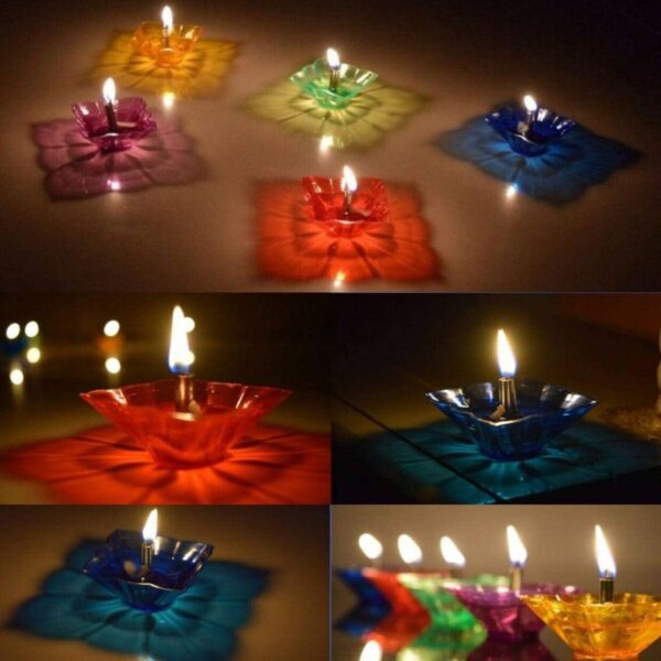 Candle Cup with Multi Shape, Diwali  (Multicolor) (12 Pcs Set) - Front View by Nari Haat, Indian ethnic wear, women c...