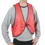Economy PVC Safety Vest – Soft Vinyl, Tie Closure, High Visibility - Neckline Detail by Nari Haat, Indian ethnic we...