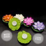 Pack of 6 Water Floating LED Lotus Candles for Festive Decor