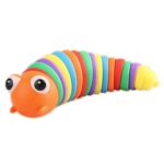 3D Rainbow Color Plastic Slug Fidget Toys, Stress Relieving Toy, Sensory Slug Toy for Boys and Girls, Finger slug Toy...