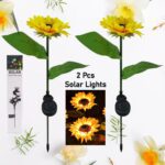 2 Pc Outdoor Solar Sunflower Lights – Waterproof Garden Landscape Stake Light - Full Detail by Nari Haat, Indian et...