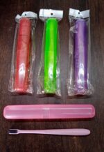 Soft Toothbrush With Toothbrush Cover Cleaner Scraper for Men and Women(1 Pc) - Fabric Detail by Nari Haat, Indian et...