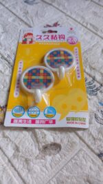 Strong Self-Adhesive Hooks (2 Pc): Heavy Duty, Waterproof, All-Purpose - Fabric Detail by Nari Haat, Indian ethnic we...