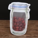 Reusable Airtight Seal Plastic Food Storage Mason Jar Zipper (1000ml) - Neckline Detail by Nari Haat, Indian ethnic w...