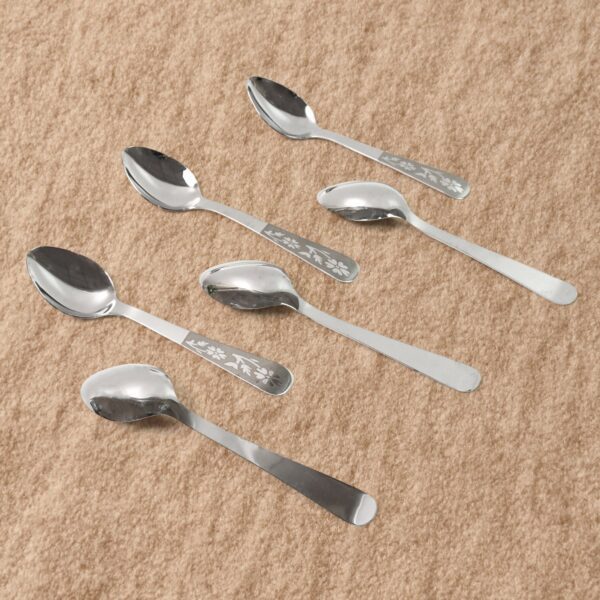 Stainless Steel Table Spoons Set of 6 - Front View by Nari Haat, Indian ethnic wear, women clothing, designer suit