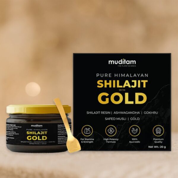 Himalayan Shilajit Gold Resin – 20g | Helps improve Stamina | Contains Gold - Front View by Nari Haat, Indian ethni...