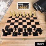 Folding Wooden Chess Board Set (30 × 30 Cm / 1 Set) - With Dupatta by Nari Haat, Indian ethnic wear, women clothing,...