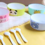 Plastic Animal Cartoon Bowl Set – 4 Pieces with Spoons for Kids (Assorted Color) - Fabric Detail by Nari Haat, Indi...