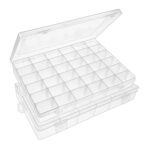 36 Grids Clear Plastic Transparent Organizer Box (1pc) - Back View by Nari Haat, Indian ethnic wear, women clothing, ...