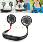 Hand Free Personal Fan - Portable USB Battery Rechargeable With Battery Comaprtment Mini Fan - Headphone Design Weara...