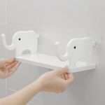 Elephant-Shaped Wall Shelf – No-Punch Mini Organizer for Kitchen & Bathroom - Sleeve Design by Nari Haat, Indian et...