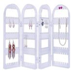 4 Folding Storage Hanger Acrylic Earring Screen Holder Display Stand Clear (1 Set) - Sleeve Design by Nari Haat, Indi...