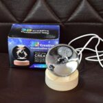 Crystal Ball Night Light Glass Ball Night Lamp with Wood Base - Full Detail by Nari Haat, Indian ethnic wear, women c...