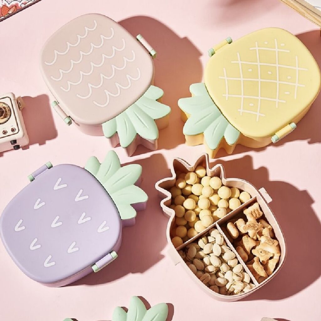 Cute Pineapple Shaped Kids Bento Lunch Box