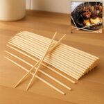 Natural Bamboo Wooden Skewers / BBQ Sticks for Barbeque and Grilling - Front View by Nari Haat, Indian ethnic wear, w...