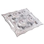 Dry Fruit Air Tight Bowls Tray with Lids 4 Section Snacks Mukhvas Dani - Back View by Nari Haat, Indian ethnic wear, ...