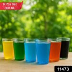 Apex Pyramid Ringo Plastic Glass – 300ml Approx | Durable, Crystal-Clear Tumbler - With Dupatta by Nari Haat, India...