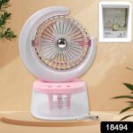 Desktop Fan - Camping Fan LED Light, Humidifying Fan (1 Pc / Plug & Play Fan) - With Dupatta by Nari Haat, Indian eth...