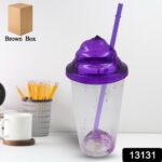 Creative Plastic Cold Drink Cup with Lid & Straw – Tumbler (Mix Color) - With Dupatta by Nari Haat, Indian ethnic w...