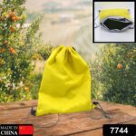 Portable Dori Bag Inside silver with coating Drawstring Backpack - With Dupatta by Nari Haat, Indian ethnic wear, wom...