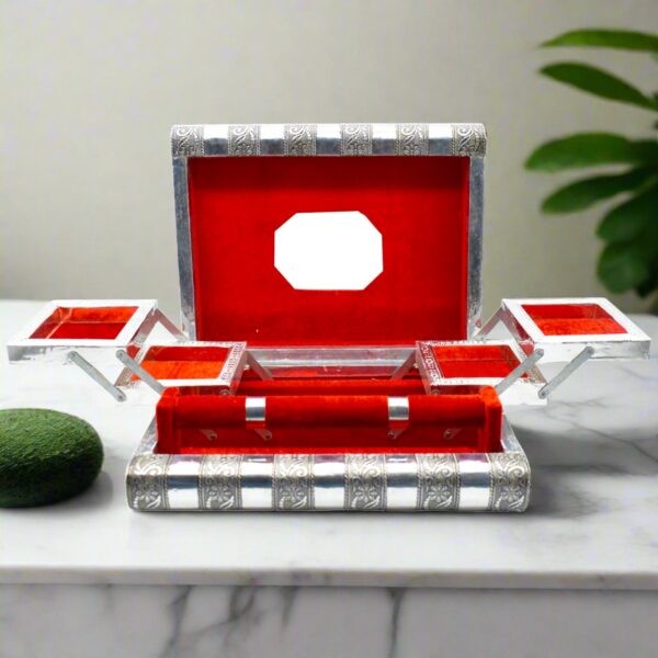 Wooden Jewellery Organizer Multi Purpose Box Bangle Box - Front View by Nari Haat, Indian ethnic wear, women clothing...