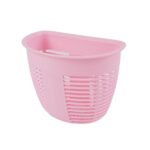 Hanging Plastic Storage Basket, Adhesive Wall Mounted Organizer Box Make Up Holder Shelf Bathroom Wall Basket Punch F...