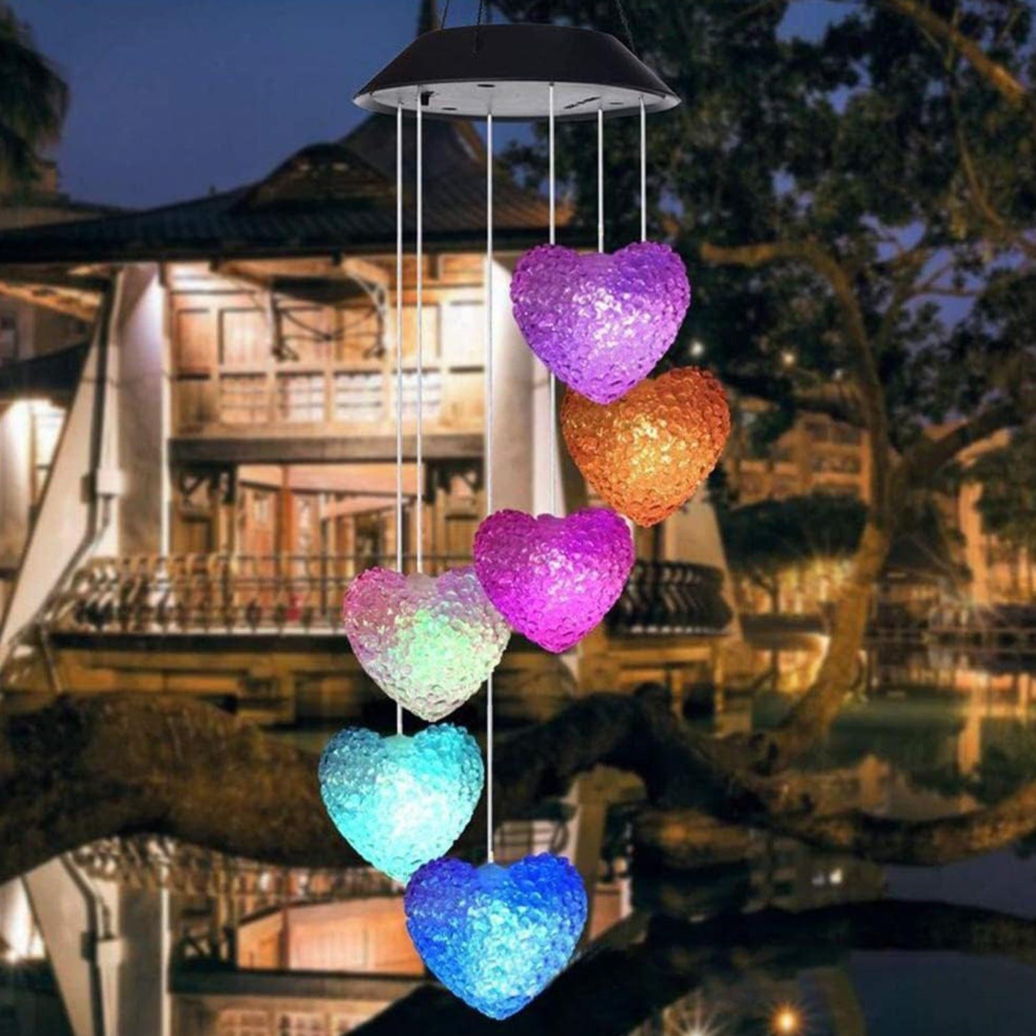 11_9a4a67ec-ccf9-4002-a78d-0dc652d70bd4.jpg Solar Powered Wind Chimes with Lights: Outdoor Garden Decor (6 LED) - Front View by Nari Haat, Indian ethnic wear, wo...