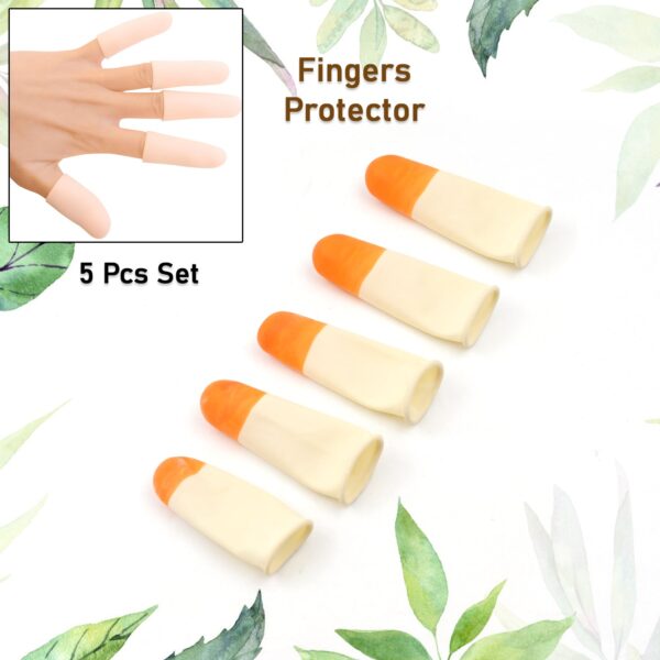 Finger Caps, Silicone Finger Protectors Sleeves (Finger Cots / 5 Pcs Set) - Front View by Nari Haat, Indian ethnic we...