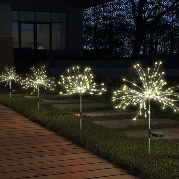 Colorful Multi Led Outdoor Solar Garden Lights (4 Pcs Set) - Front View by Nari Haat, Indian ethnic wear, women cloth...