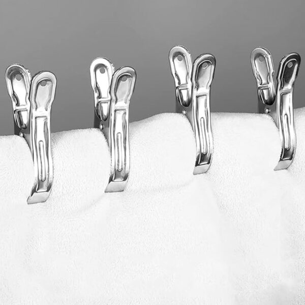 Stainless Steel Clothes pins Beach Towel Clips (10 Pcs Set) - Front View by Nari Haat, Indian ethnic wear, women clot...