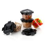 Plastic Food Storage Containers with Lid (4 Pcs Set / 500 ML) - Full Detail by Nari Haat, Indian ethnic wear, women c...