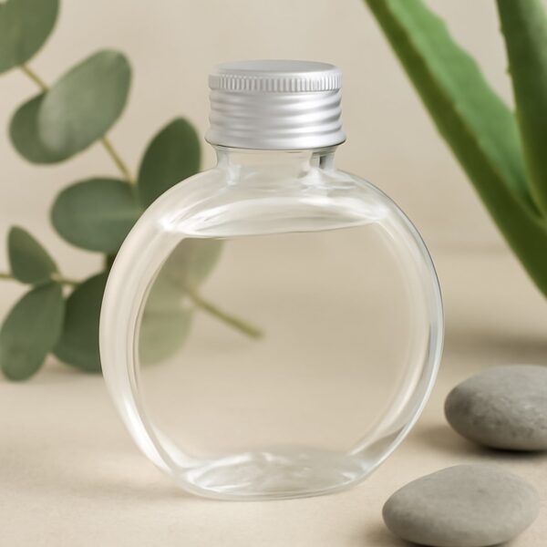 Multipurpose Transparent Round Clear Plastic Container (1 Pc) - Front View by Nari Haat, Indian ethnic wear, women cl...