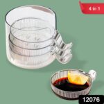 Plastics Dip Bowls, Dipping Sauce Bowls with Handle (4 Pcs Set / With Case) - With Dupatta by Nari Haat, Indian ethni...