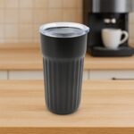 Stainless Steel Vacuum Insulated Travel Mug with Lid (1 Pc) - Coffee, Tea, Tumbler (1 Pc) - Front View by Nari Haat, ...