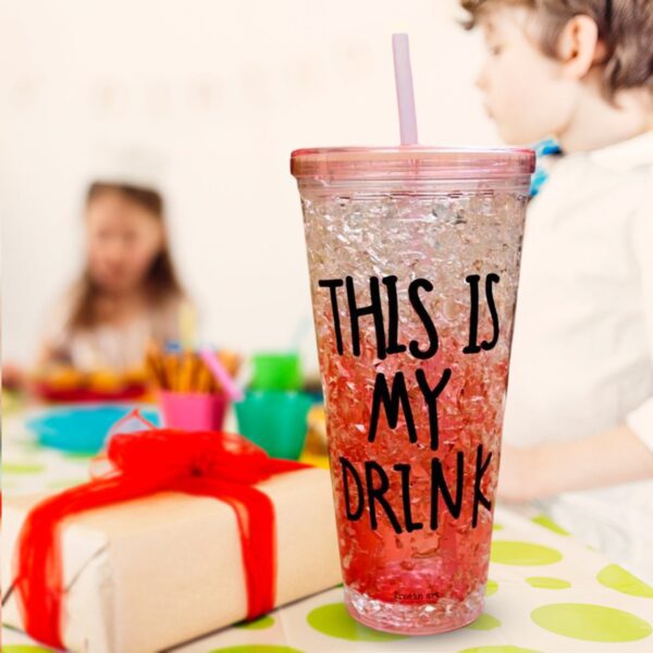 Plastic Creative Cold Drink Cup,  Double Wall Plastic Drinking Sport Bottle - Front View by Nari Haat, Indian ethnic ...