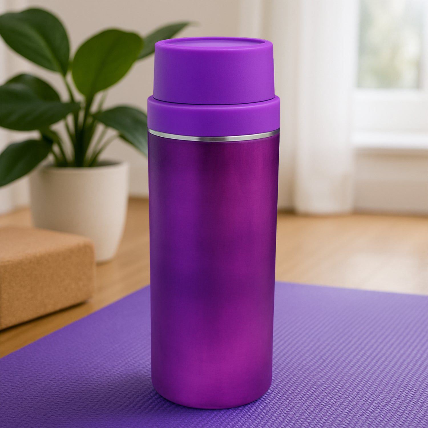12765_ss_water_bottle_500ml_no3.jpg Stainless Steel Water Bottle – Leak Proof Gym Bottle (500 ML) - Front View by Nari Haat, Indian ethnic wear, women ...