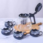 Flame Proof Glass Kettle and Cup Set with Strainer High Quality Set  24 Pc - Front View by Nari Haat, Indian ethnic w...