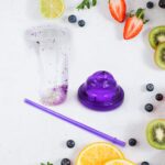 Creative Plastic Cold Drink Cup with Lid & Straw – Tumbler (Mix Color) - Back View by Nari Haat, Indian ethnic wear...