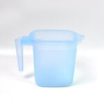 Plastic Square Transparent  Bath Water Mug (1 Pc / 1000 ML / Mix Color) - Sleeve Design by Nari Haat, Indian ethnic w...