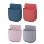 Wall Mounted Storage Case with Mobile Phone Charging Port Plug Holder - Pack of 4 Pcs - Back View by Nari Haat, India...