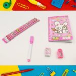 Kids' Stationery Kit: Wooden Pencils, Sharpener, Eraser, Diary (8 Pc Set) - Full Detail by Nari Haat, Indian ethnic w...