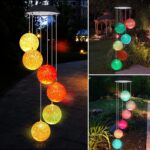 Solar Crystal Ball Color Changing LED Hanging Light for Patio Yard Garden - Neckline Detail by Nari Haat, Indian ethn...