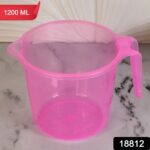 Plastic Round Transparent Bath Water Mug (1 Pc / 1200 ML / Mix Color) - With Dupatta by Nari Haat, Indian ethnic wear...