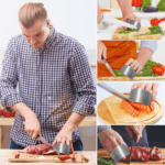 Stainless Steel Finger Guard Cutting Protector - Back View by Nari Haat, Indian ethnic wear, women clothing, designer...