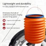 Foldable Storage Bucket , Water Container & Dustbin Multiuse Bucket For Home , Car & Kitchen Use Bucket - With Dupatt...