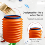 Foldable Storage Bucket , Water Container & Dustbin Multiuse Bucket For Home , Car & Kitchen Use Bucket - Back View b...