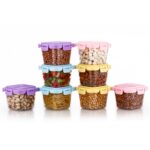 Plastic Food Storage Containers with Lid (4 Pcs Set / 500 ML) - Neckline Detail by Nari Haat, Indian ethnic wear, wom...